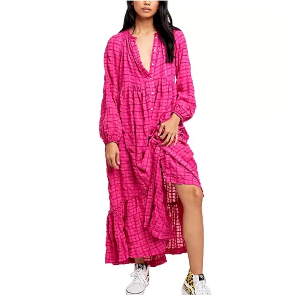 Free People Edie Hot Pink Maxi Dress